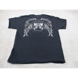 Harley Davidson Shirt Men Large Black Las Vegas Nevada Biker Motorcycle Mechanic